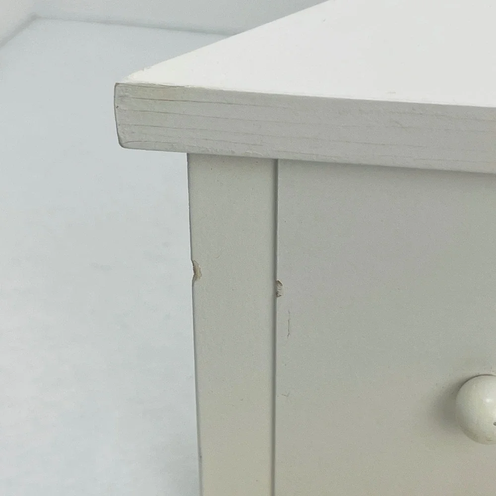 White Wooden Corner Wall Shelf with Storage Drawer and 3 Knobs Floating Shelf